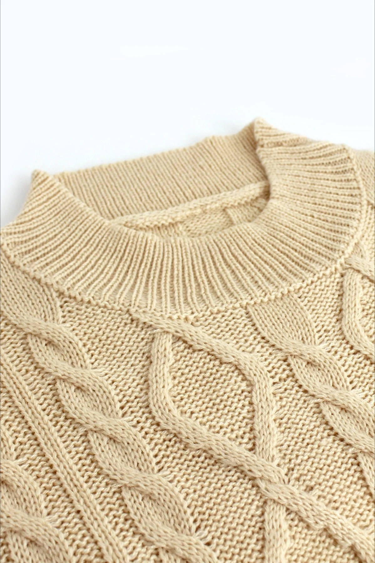 Long Sleeve Cable Knit Backless Sweater Dress - Image 11