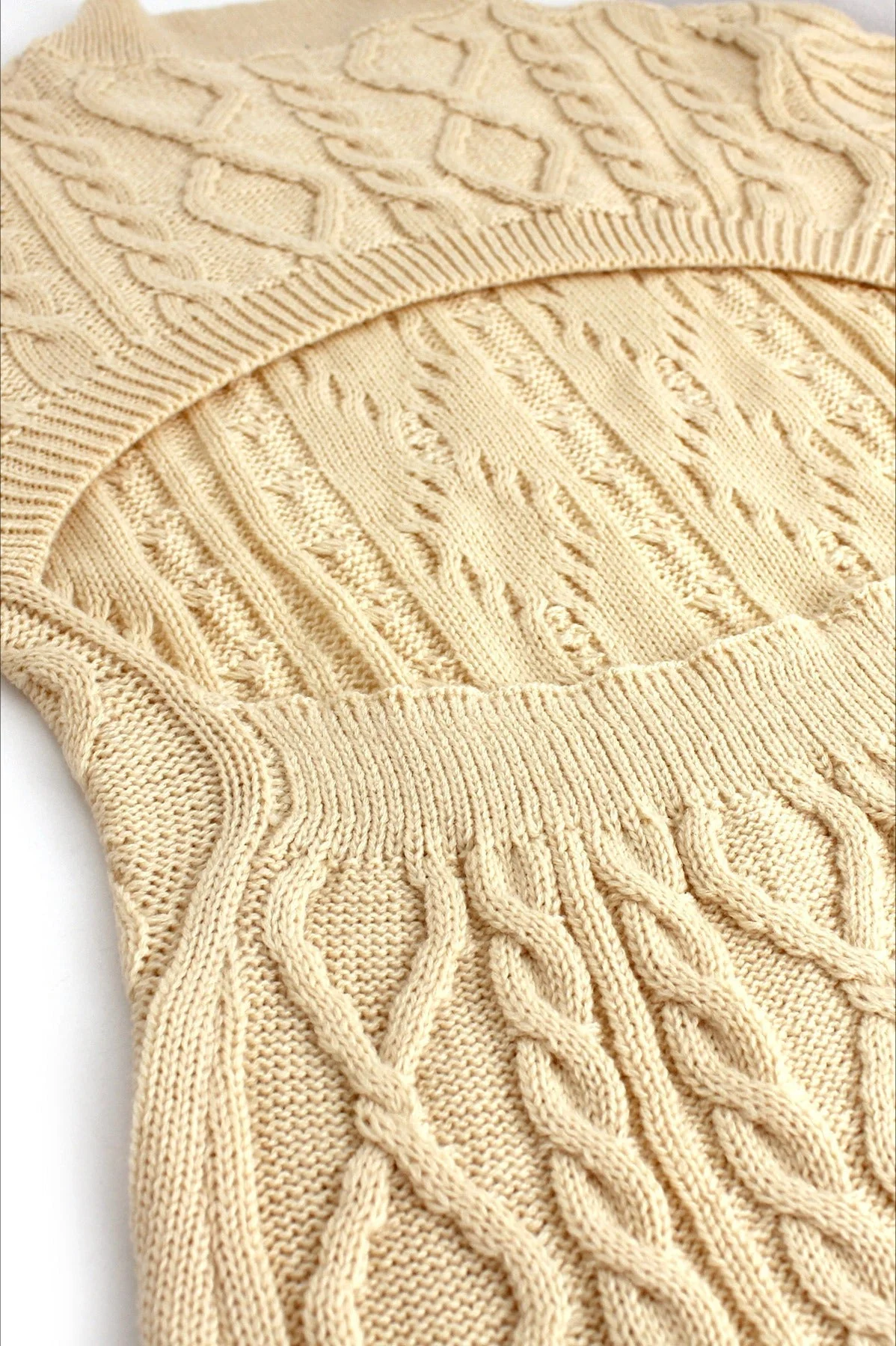 Long Sleeve Cable Knit Backless Sweater Dress - Image 13