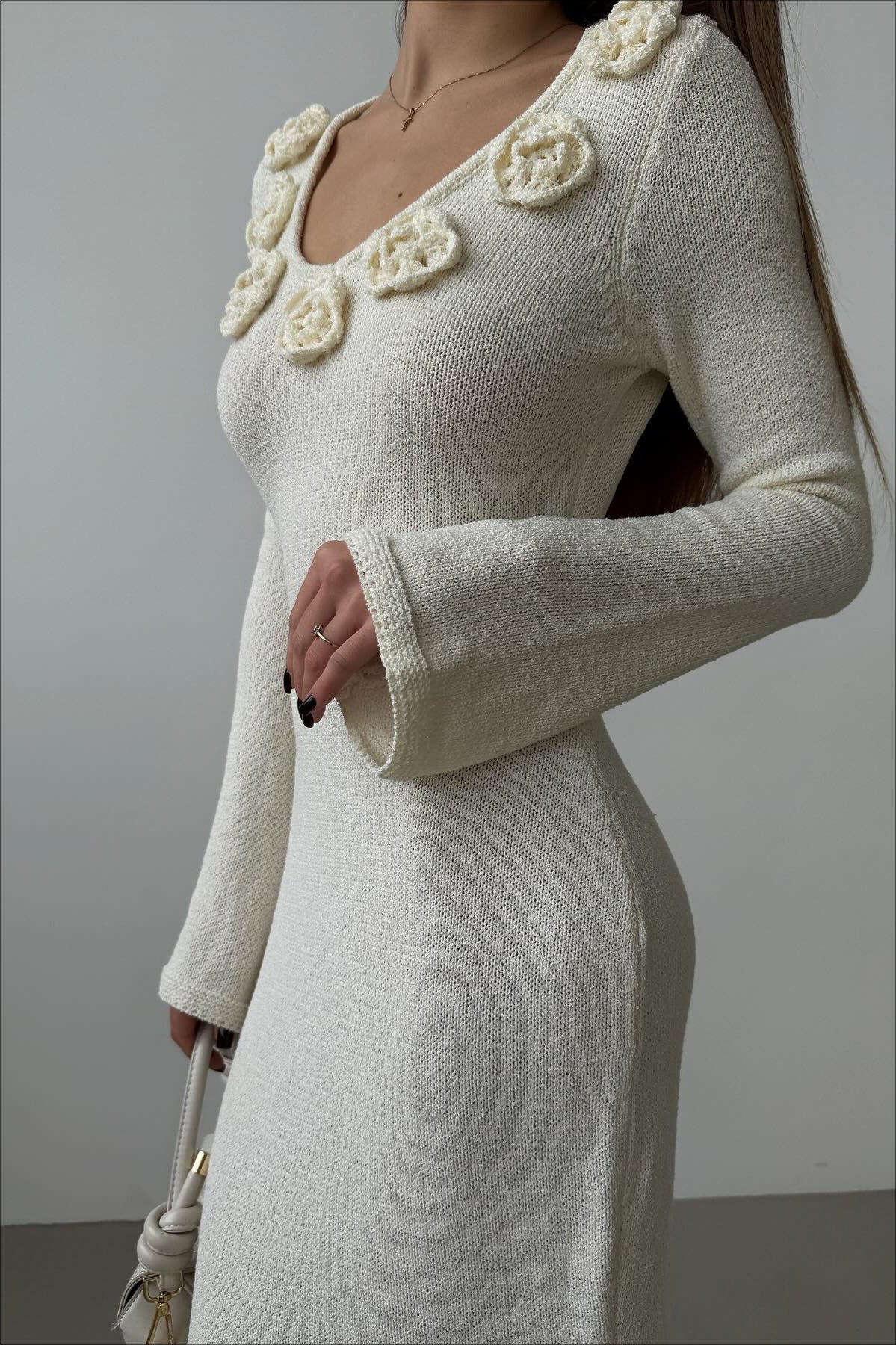 Long Sleeve Floral Maxi Sweater Dress - Image 3