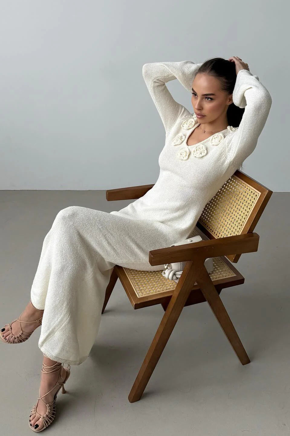 Long Sleeve Floral Maxi Sweater Dress - Image 4