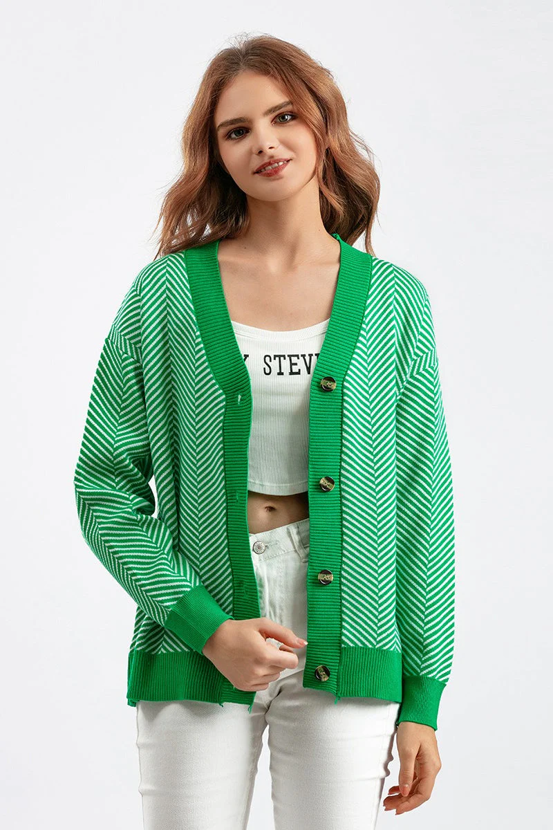 Long Sleeve Loose Knit Cardigan Sweater - Image 17