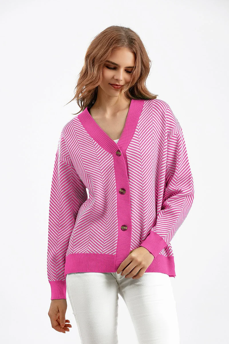 Long Sleeve Loose Knit Cardigan Sweater - Image 2