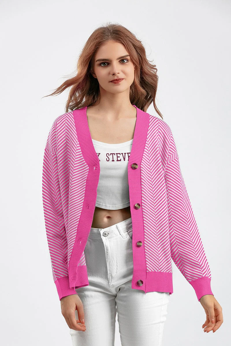 Long Sleeve Loose Knit Cardigan Sweater - Image 20