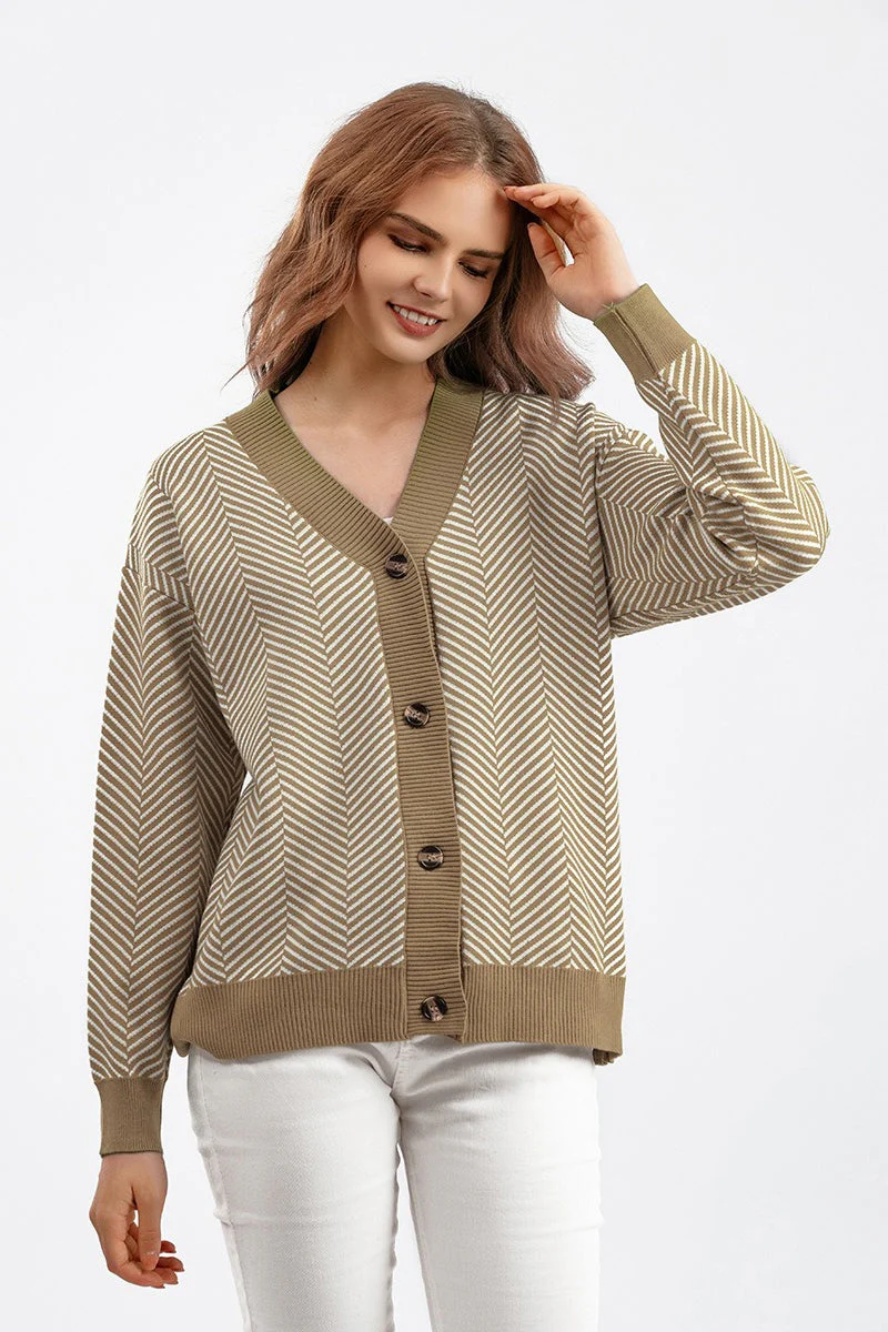 Long Sleeve Loose Knit Cardigan Sweater - Image 23