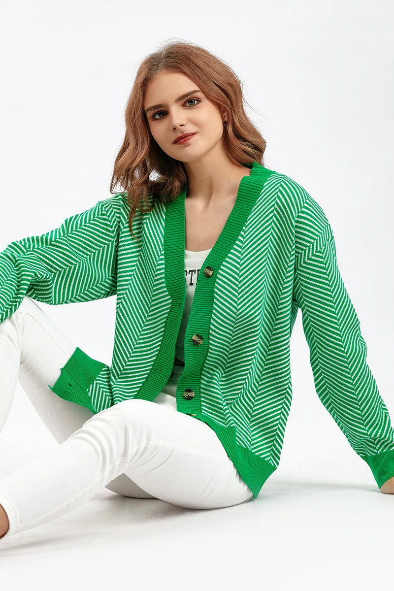 Long Sleeve Loose Knit Cardigan Sweater - Image 3