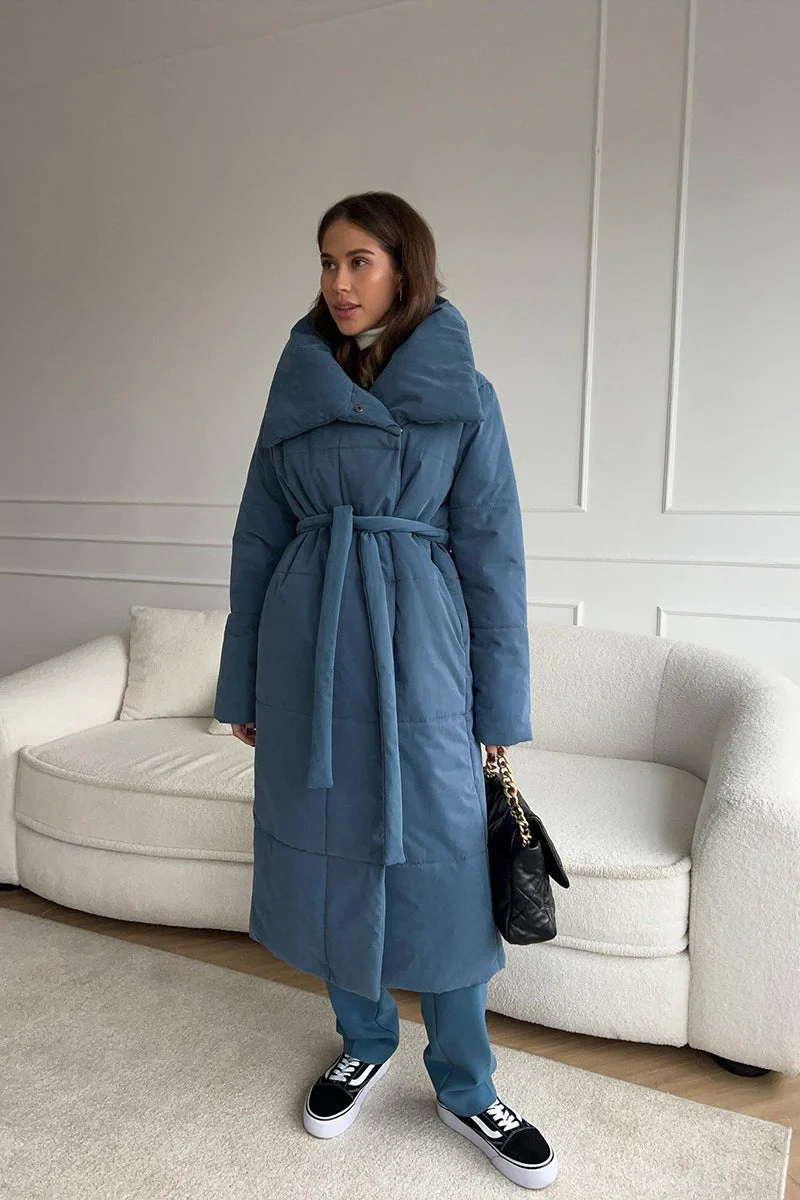 Long Stand Collar Puffer Jacket - Image 11