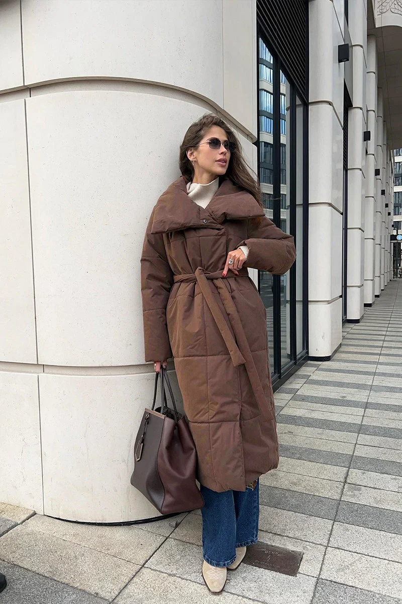 Long Stand Collar Puffer Jacket - Image 2