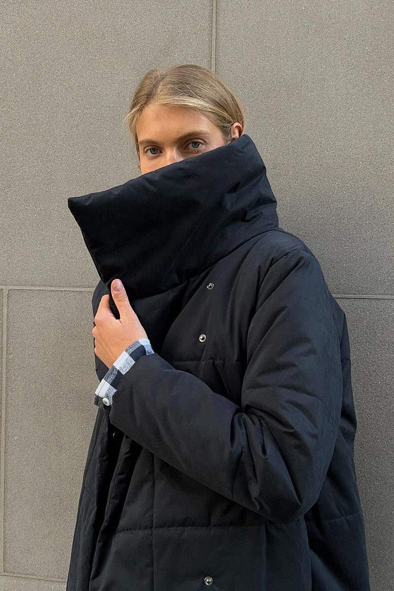 Long Stand Collar Puffer Jacket - Image 20