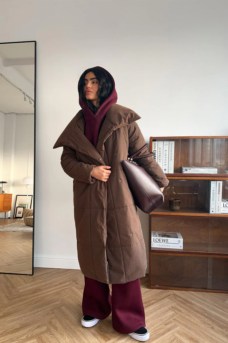 Long Stand Collar Puffer Jacket - Image 3
