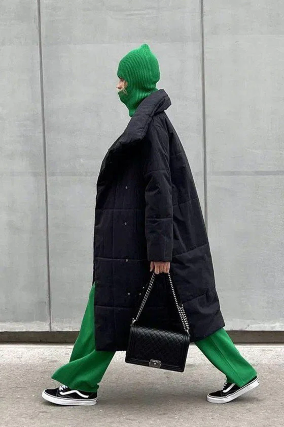 Long Stand Collar Relaxed Quilted Puffer Jacket - Image 23
