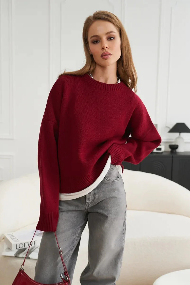Loose Basic Knit Pullover Sweater - Image 18