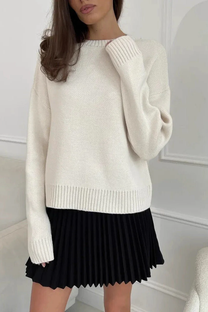 Loose Basic Knit Pullover Sweater - Image 22