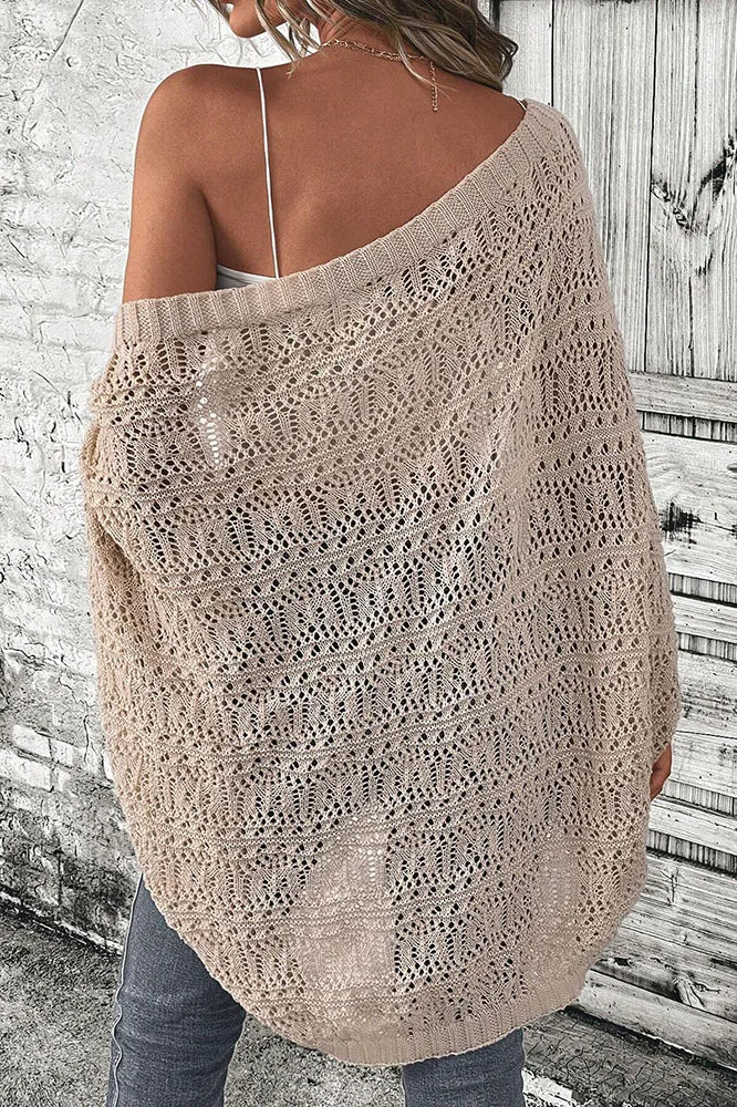 Loose Batwing Sleeve Knit Cardigan - Image 2