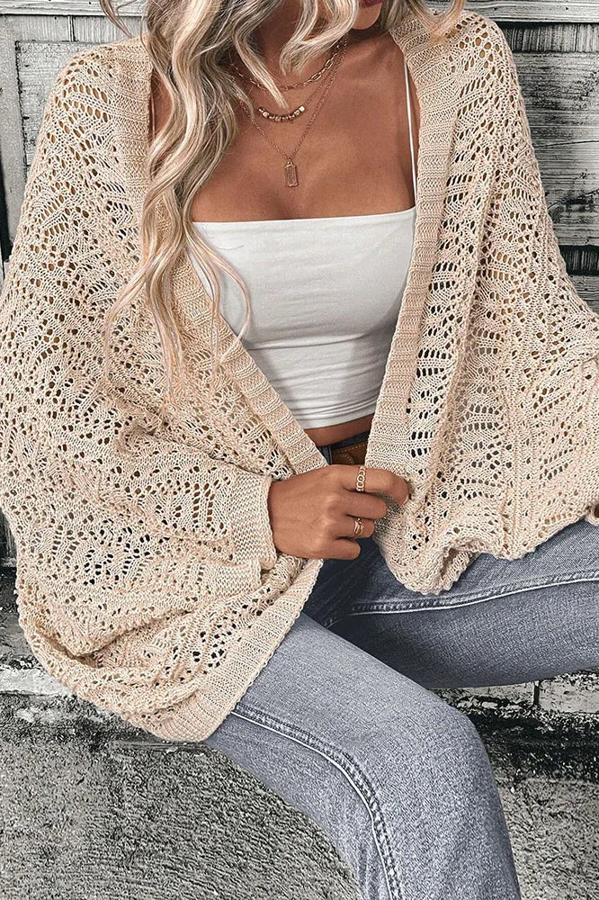 Loose Batwing Sleeve Knit Cardigan - Image 5