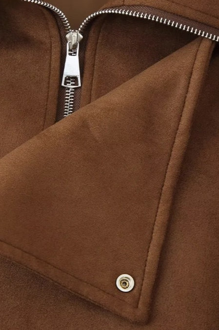 Loose Fit Brown Casual Jacket - Image 5