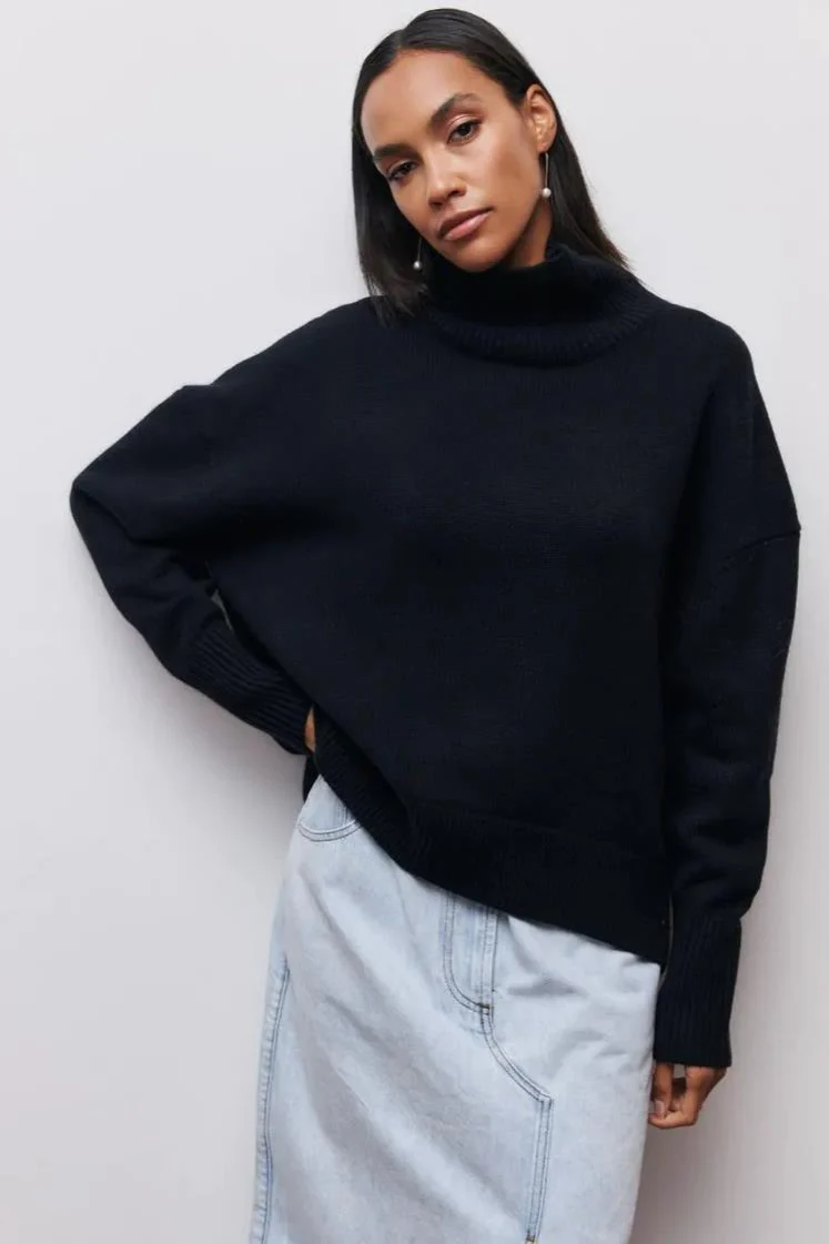 Loose Fit High Neck Sweater - Image 10