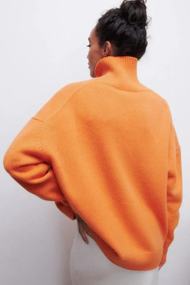 Loose Fit High Neck Sweater - Image 2