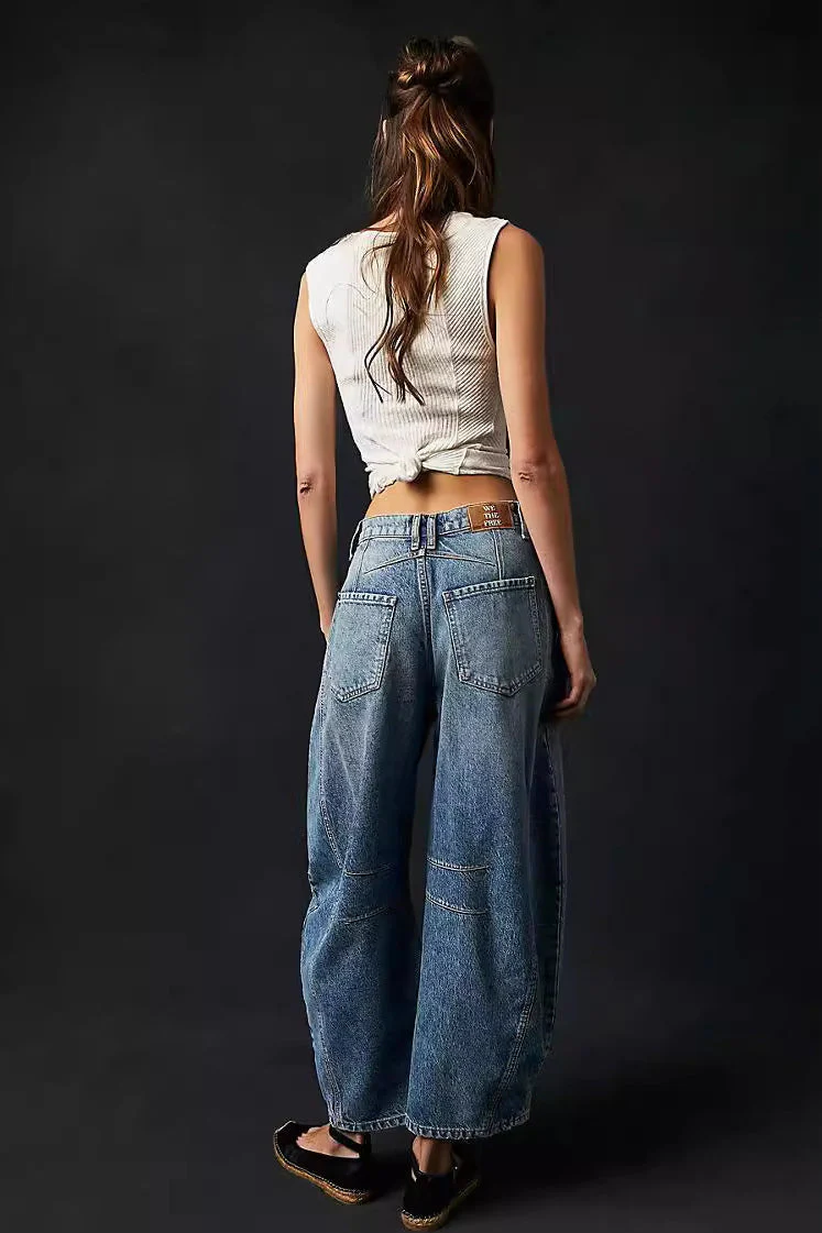 Loose Fit Low Waist Denim Jeans - Image 3
