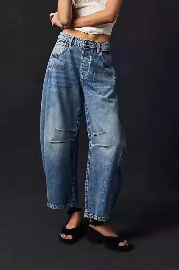 Loose Fit Low Waist Denim Jeans - Image 4