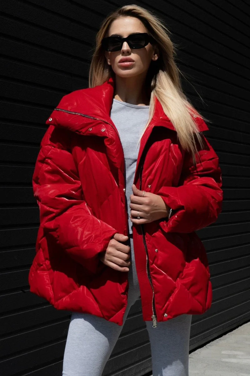 Loose Fit Quilted Cotton Jacket - Image 17