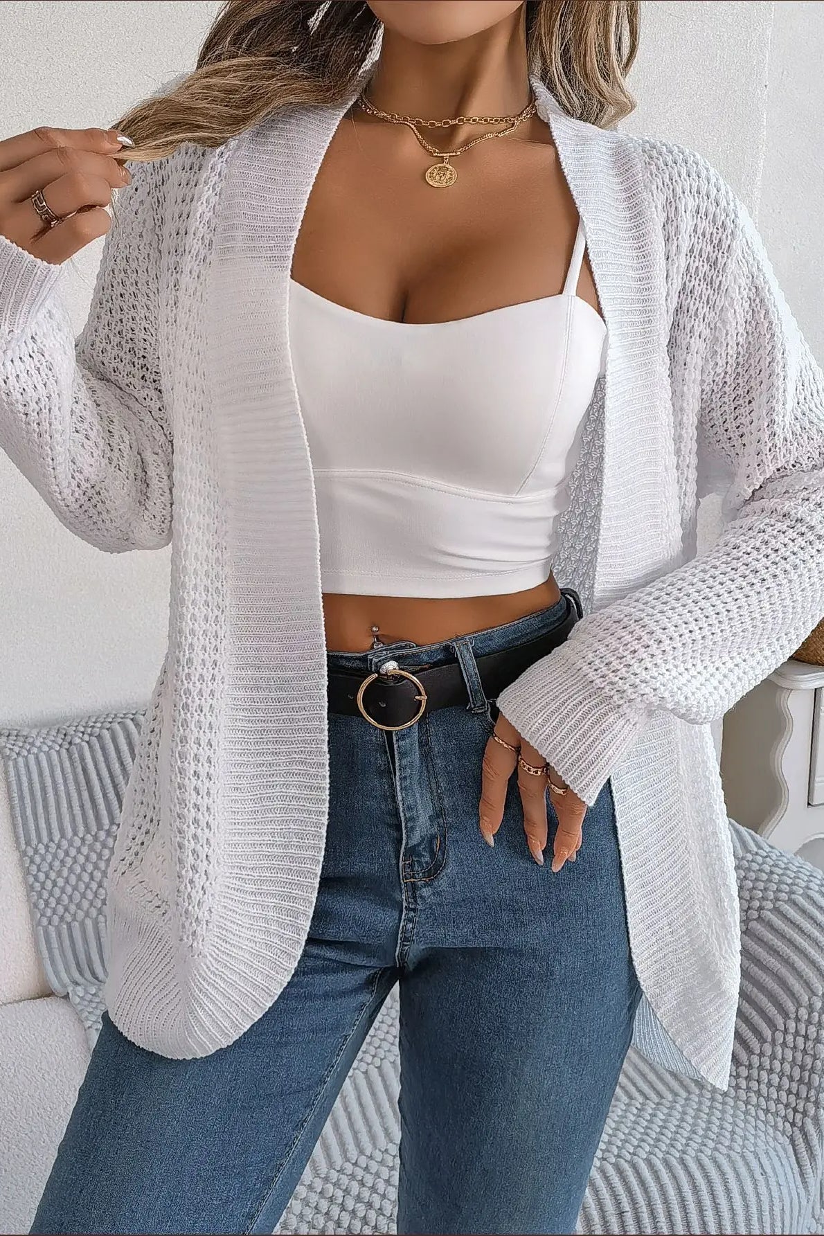 Loose Knit Pocket Cardigan - Image 2