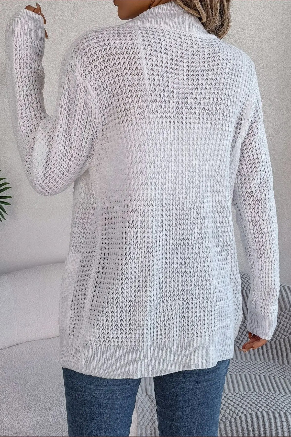 Loose Knit Pocket Cardigan - Image 5