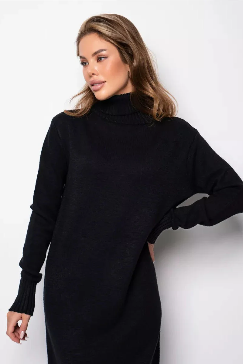 Loose Turtleneck Sweater Dress - Image 11
