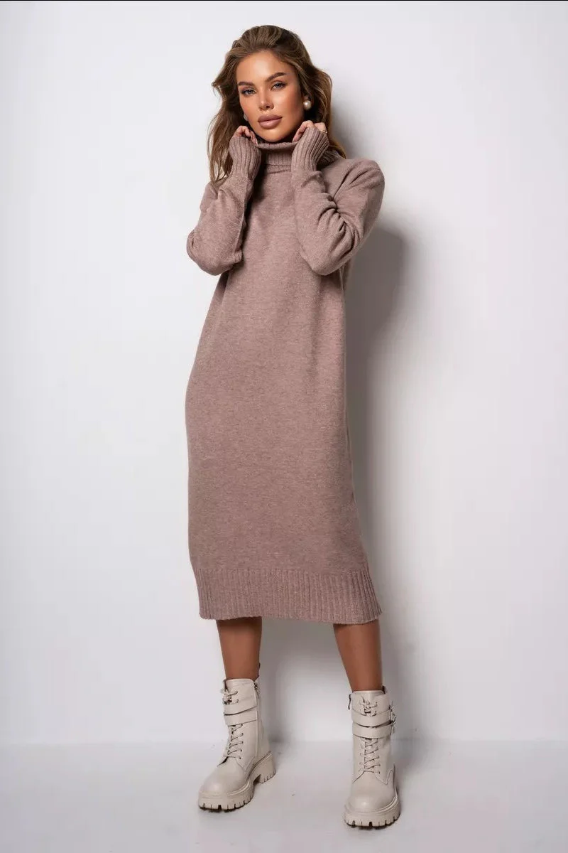 Loose Turtleneck Sweater Dress - Image 16