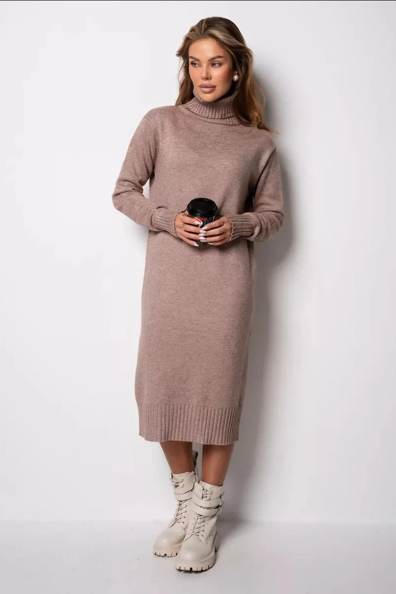 Loose Turtleneck Sweater Dress - Image 18