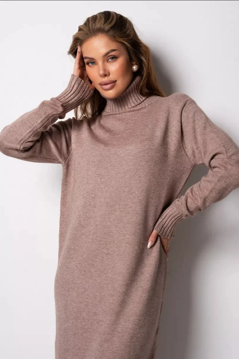 Loose Turtleneck Sweater Dress - Image 22
