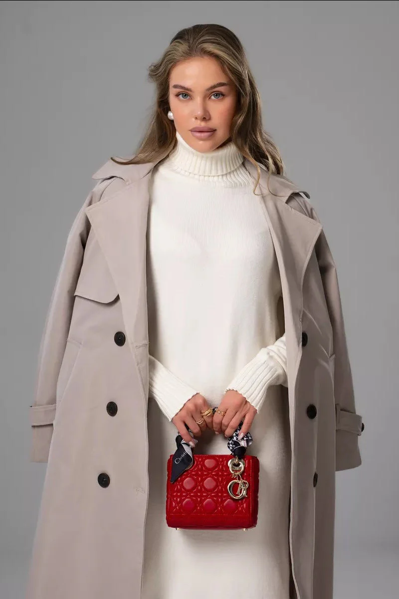 Loose Turtleneck Sweater Dress - Image 8