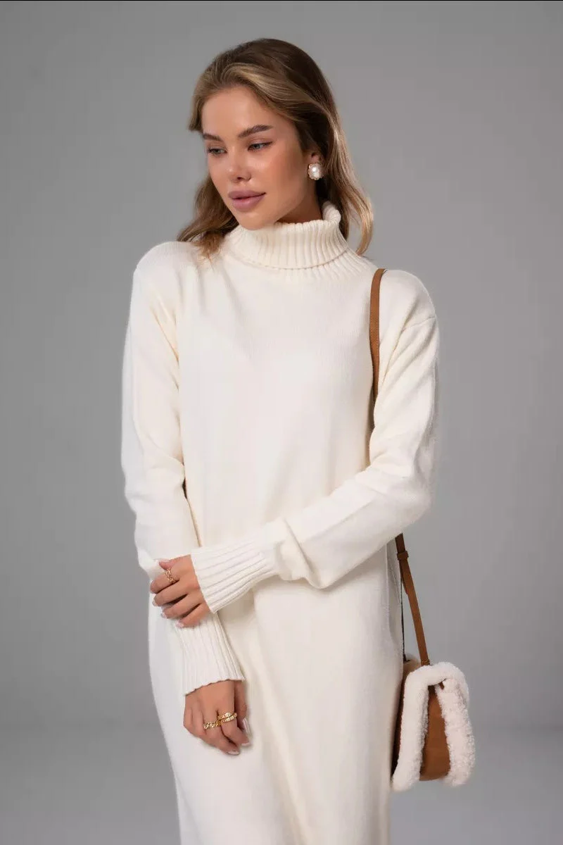 Loose Turtleneck Sweater Dress - Image 9