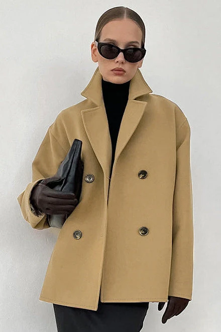 Loose Wool Lapel Coat - Image 2