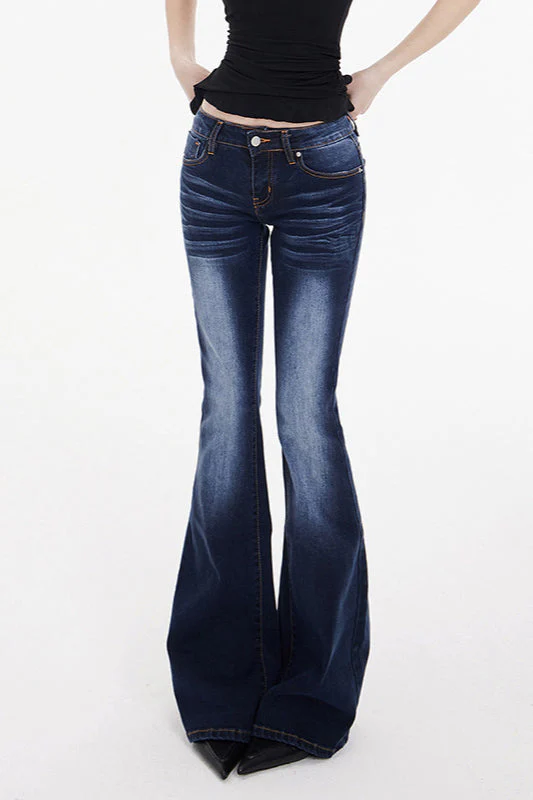 Low Waist Long Flare Jeans - Image 8
