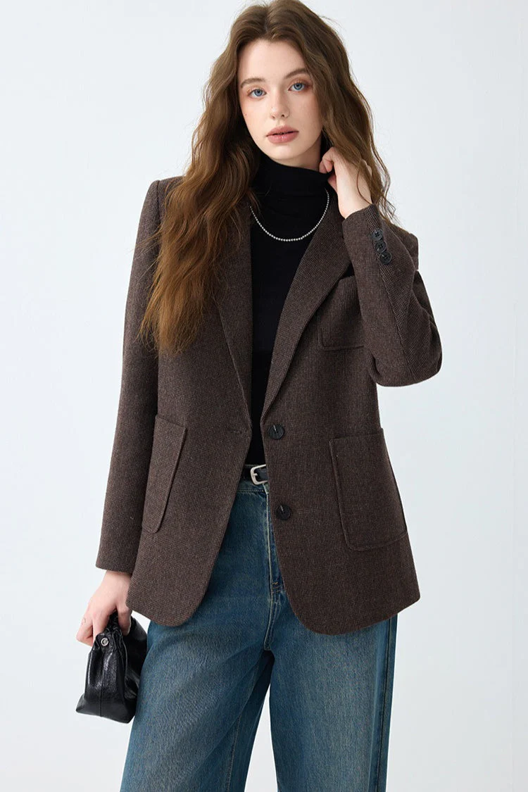 Maillard Brown Wool Blazer - Image 2
