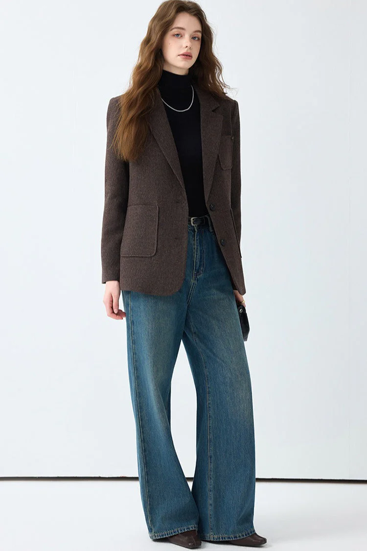 Maillard Brown Wool Blazer - Image 7