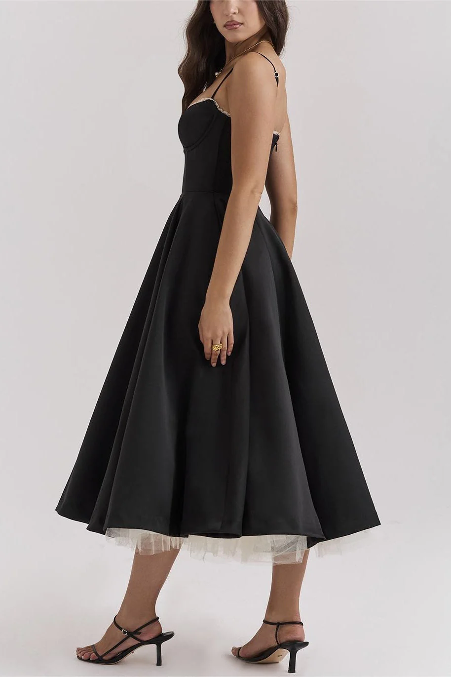 Maxi V-Neck Puff Party Dress - Image 2