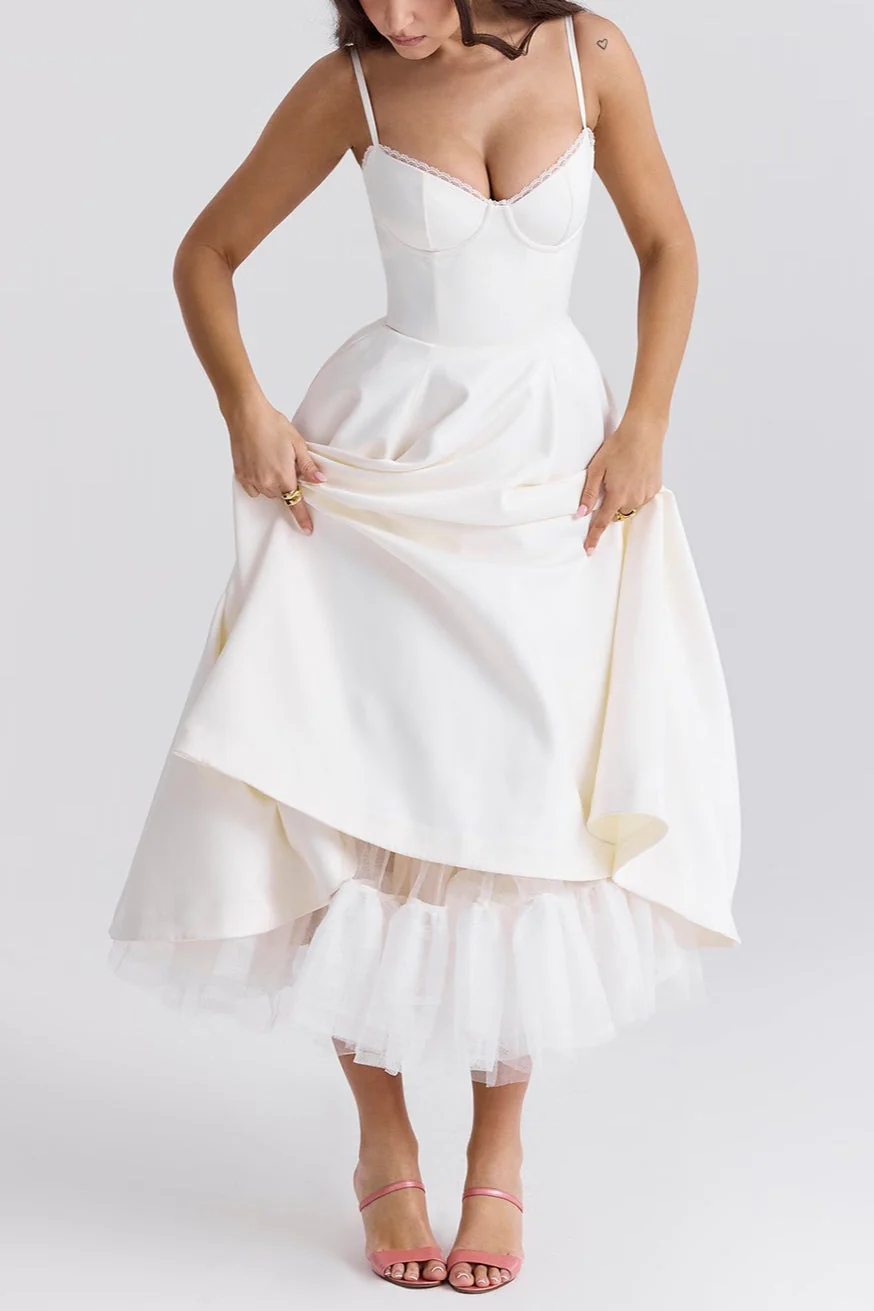 Maxi V-Neck Puff Party Dress - Image 7