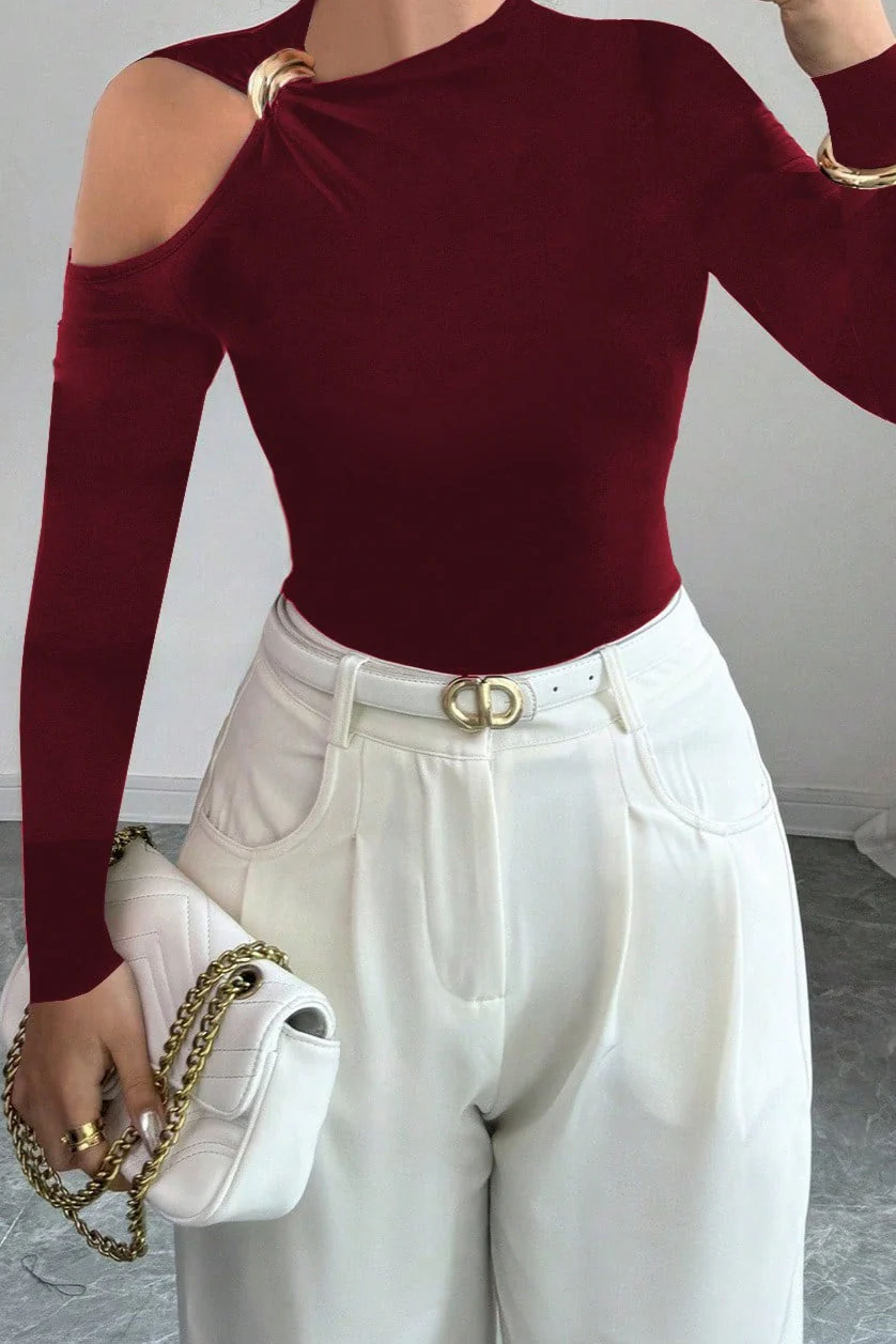 Metallic Trim Bodycon Knit Top - Image 6