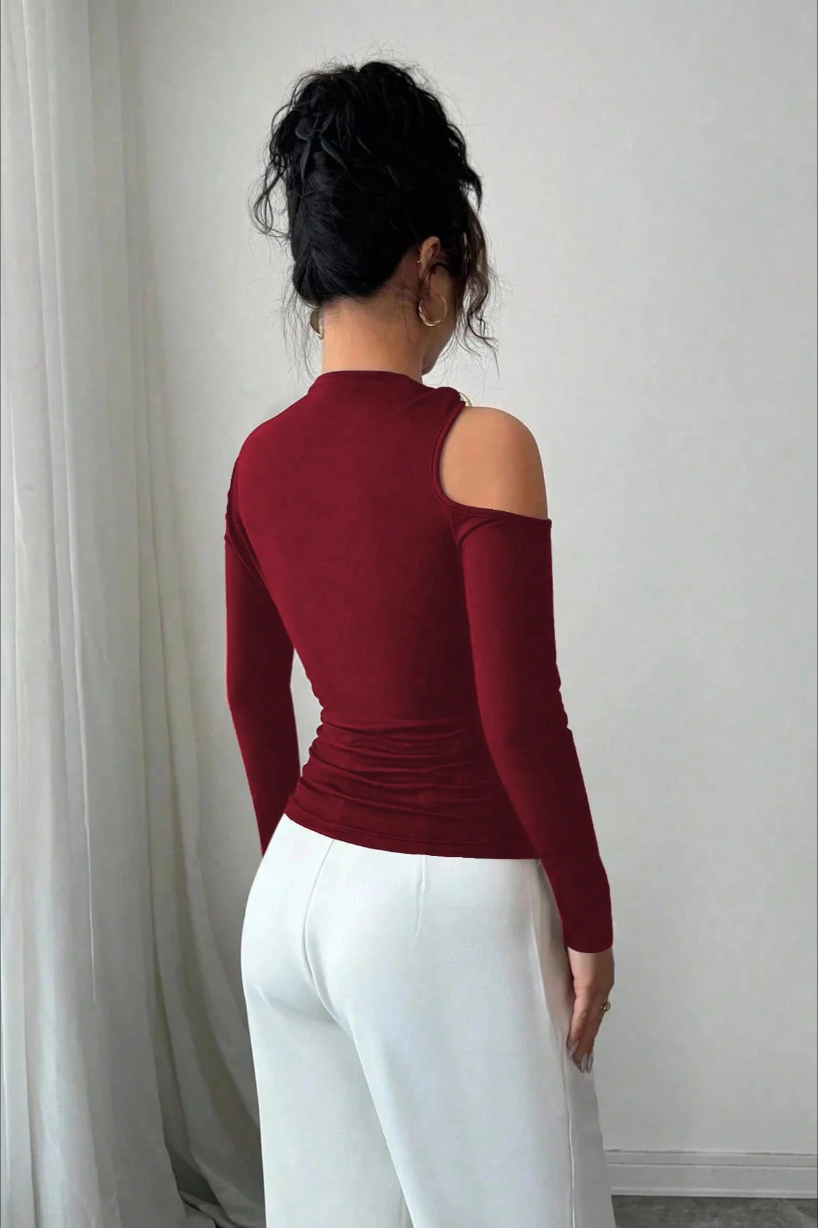 Metallic Trim Bodycon Knit Top - Image 7