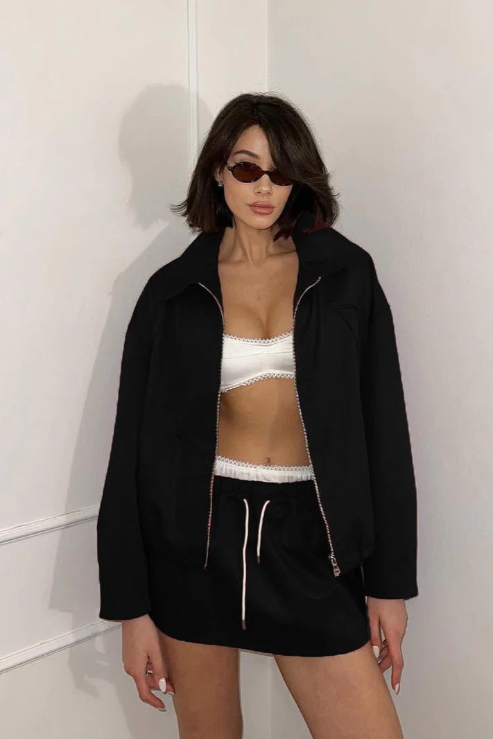 Mini Skirt with Street Style Jacket - Image 5