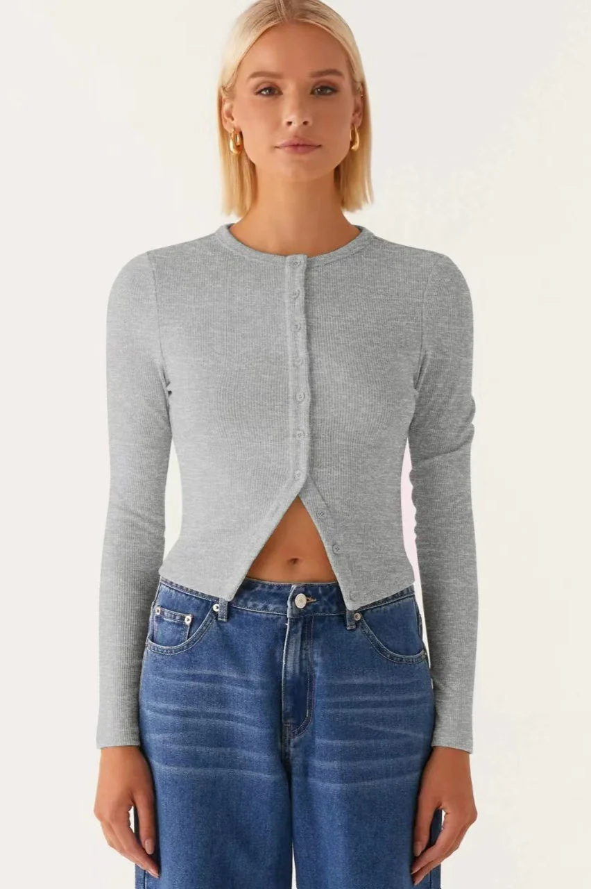 Minimalist Button Cardigan - Image 2