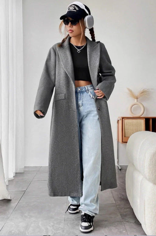 Minimalist Wool Duster Coat - Image 2