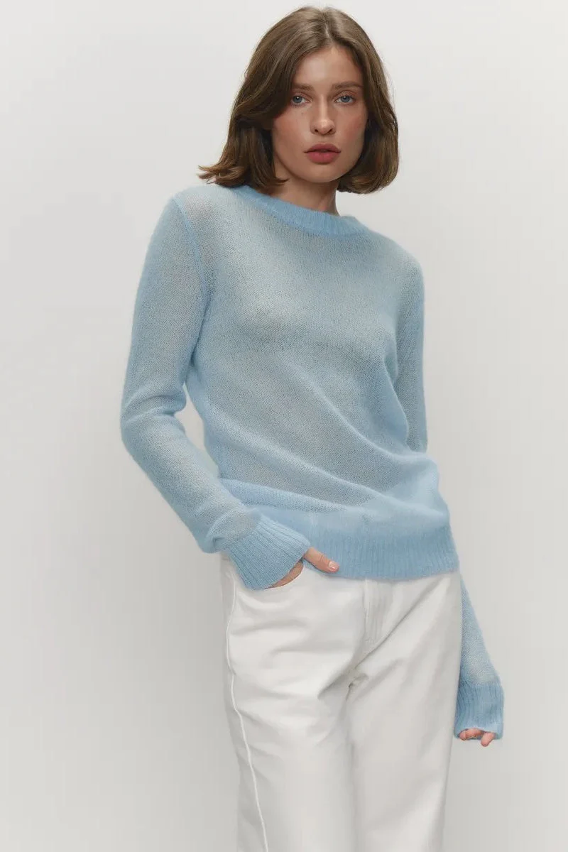Mohair Round Neck Knit Top - Image 11