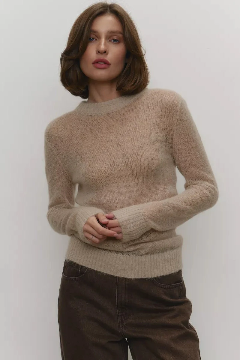 Mohair Round Neck Knit Top - Image 13