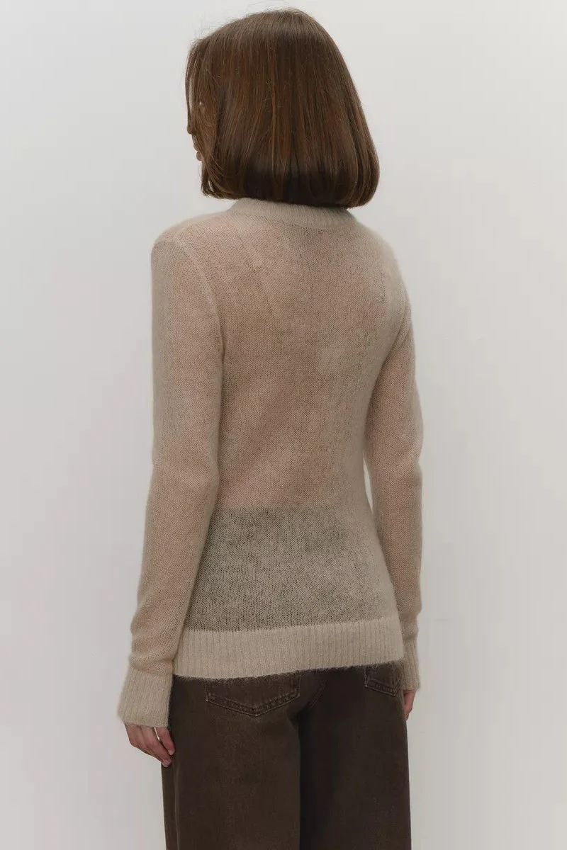 Mohair Round Neck Knit Top - Image 14