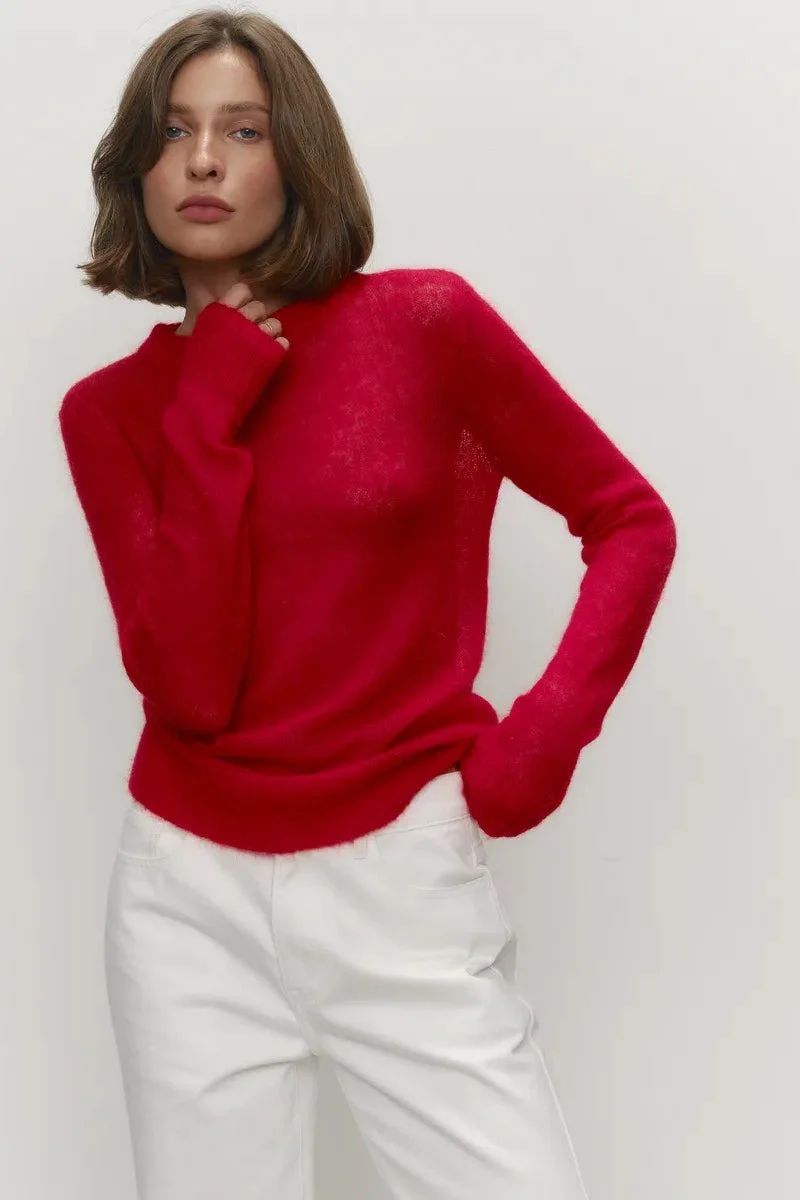 Mohair Round Neck Knit Top - Image 15