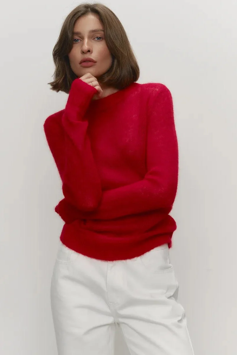 Mohair Round Neck Knit Top - Image 16