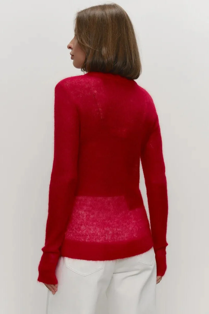 Mohair Round Neck Knit Top - Image 17