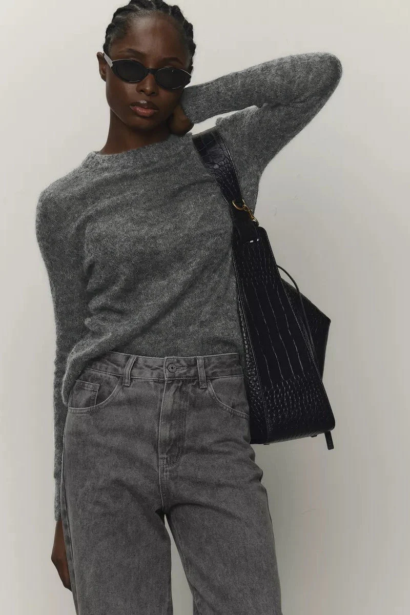 Mohair Round Neck Knit Top - Image 19